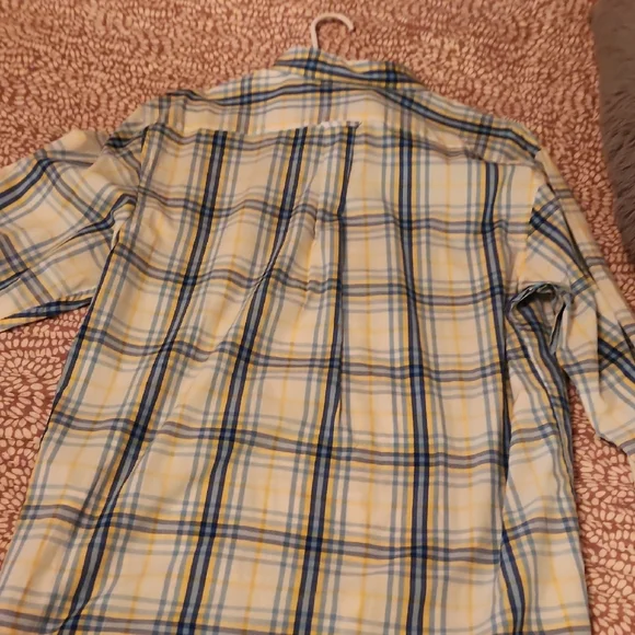 Izod Yellow and Blue Casual Button Down Shirt - Picture 5 of 5
